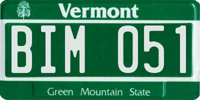 VT license plate BIM051