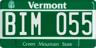VT license plate BIM055