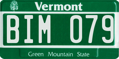 VT license plate BIM079