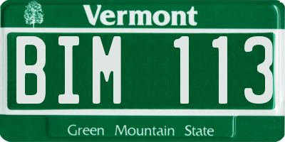 VT license plate BIM113