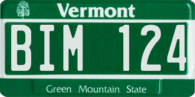VT license plate BIM124