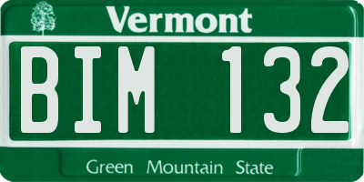 VT license plate BIM132