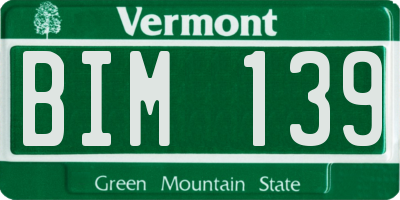 VT license plate BIM139