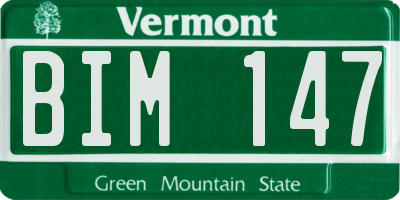 VT license plate BIM147