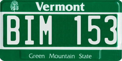 VT license plate BIM153