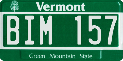 VT license plate BIM157
