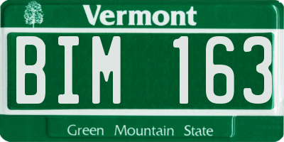 VT license plate BIM163
