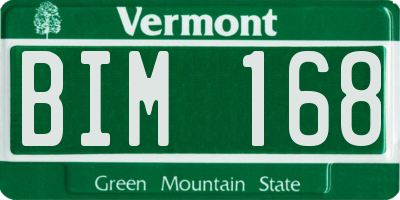 VT license plate BIM168