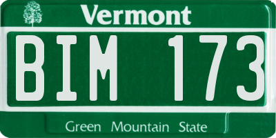 VT license plate BIM173