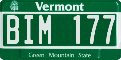 VT license plate BIM177