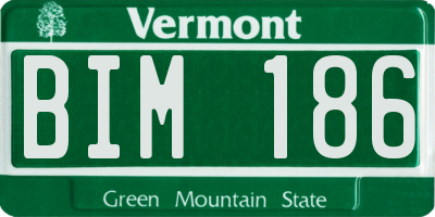 VT license plate BIM186