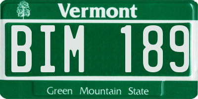 VT license plate BIM189