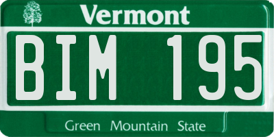 VT license plate BIM195