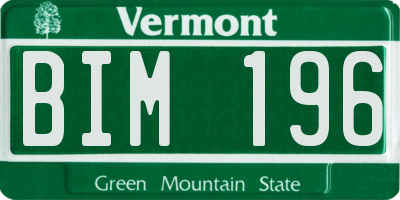 VT license plate BIM196