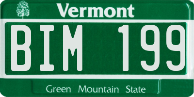 VT license plate BIM199