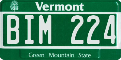 VT license plate BIM224