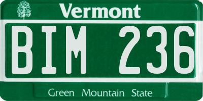 VT license plate BIM236