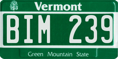 VT license plate BIM239