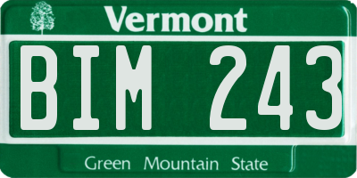 VT license plate BIM243