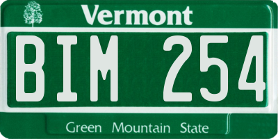 VT license plate BIM254