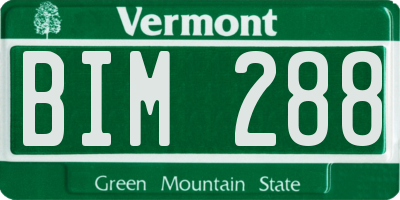 VT license plate BIM288
