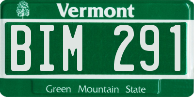 VT license plate BIM291