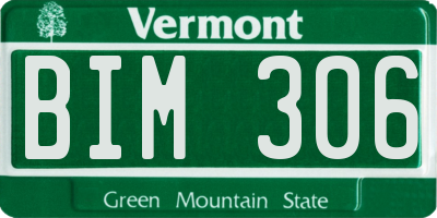 VT license plate BIM306