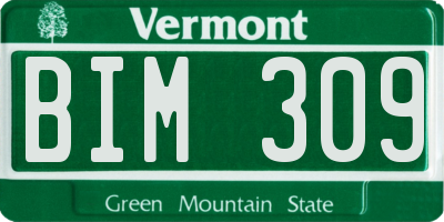 VT license plate BIM309