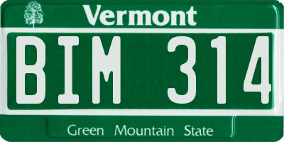 VT license plate BIM314