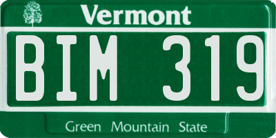 VT license plate BIM319