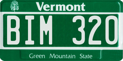 VT license plate BIM320