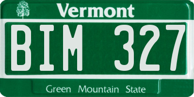 VT license plate BIM327