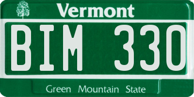VT license plate BIM330