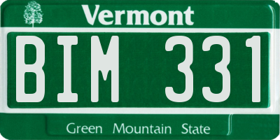 VT license plate BIM331