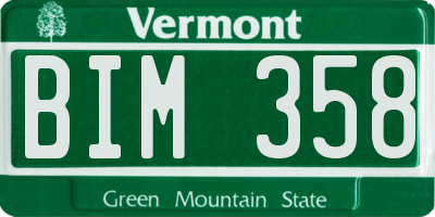 VT license plate BIM358