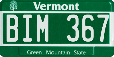 VT license plate BIM367