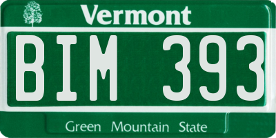VT license plate BIM393