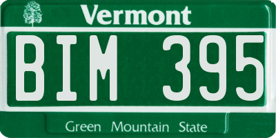 VT license plate BIM395