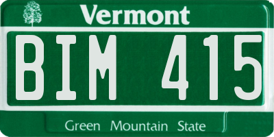 VT license plate BIM415