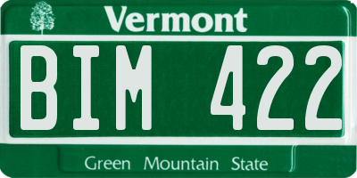 VT license plate BIM422