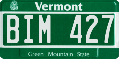 VT license plate BIM427