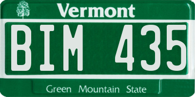 VT license plate BIM435