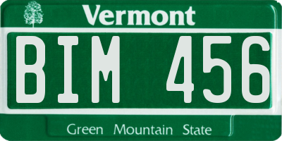 VT license plate BIM456