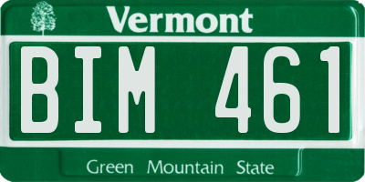 VT license plate BIM461