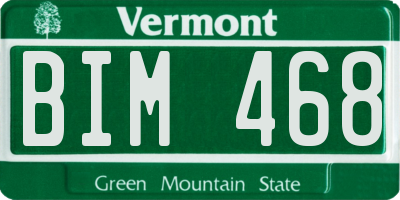 VT license plate BIM468