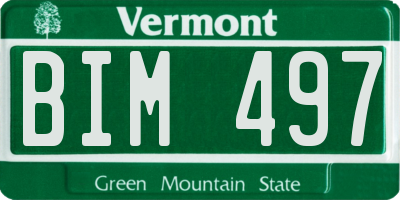 VT license plate BIM497