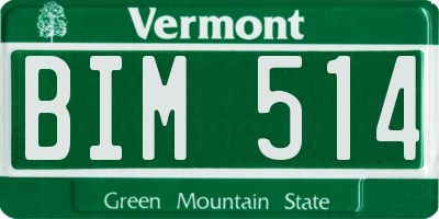 VT license plate BIM514