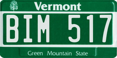 VT license plate BIM517