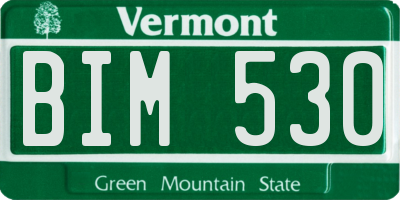 VT license plate BIM530