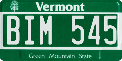 VT license plate BIM545